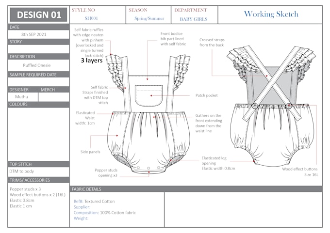 do technical illustrations for fashion garments