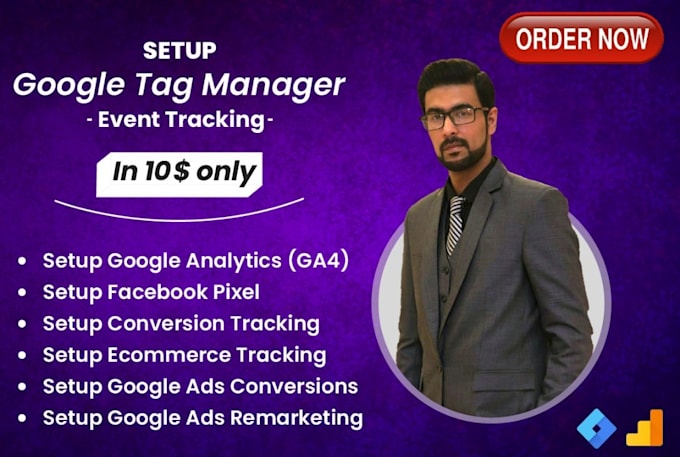 setup and track events via google tag manager