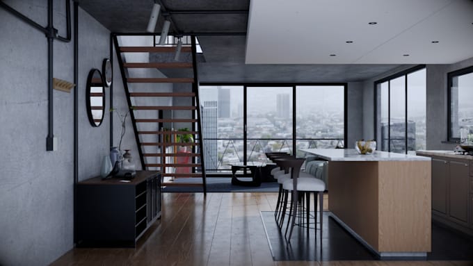 do a high quality interior render of your project