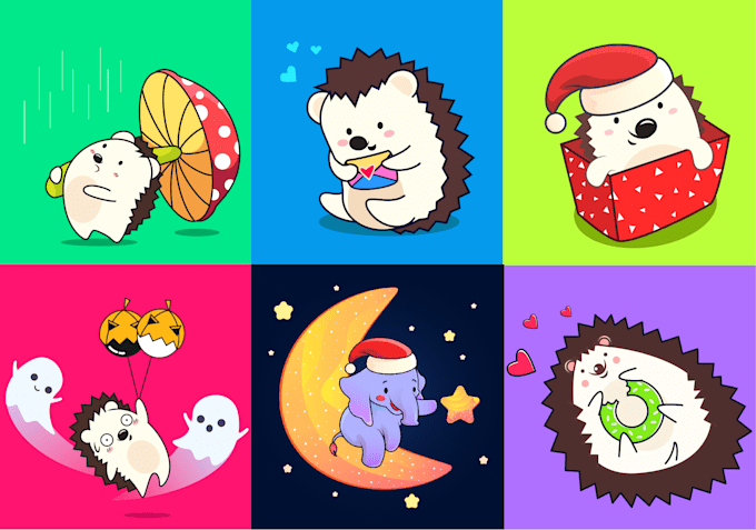make cute animal vector illustration for you