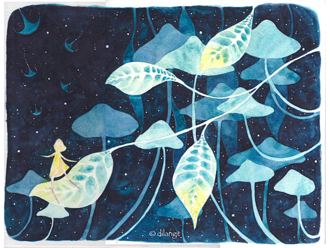 do watercolor manually or digitally illustration