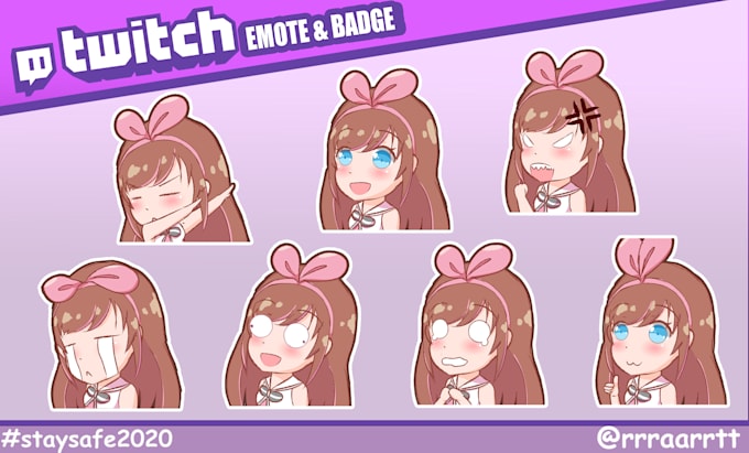 create twitch emotes , stiker and badge for you in 24 hours