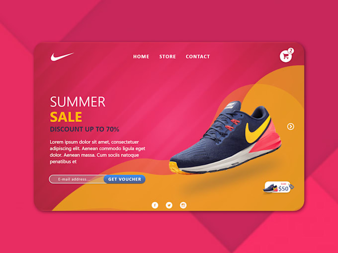 design landing page, email template