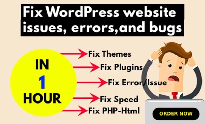 fix wordpress critical errors, 404 errors, and database issues in 1 hour