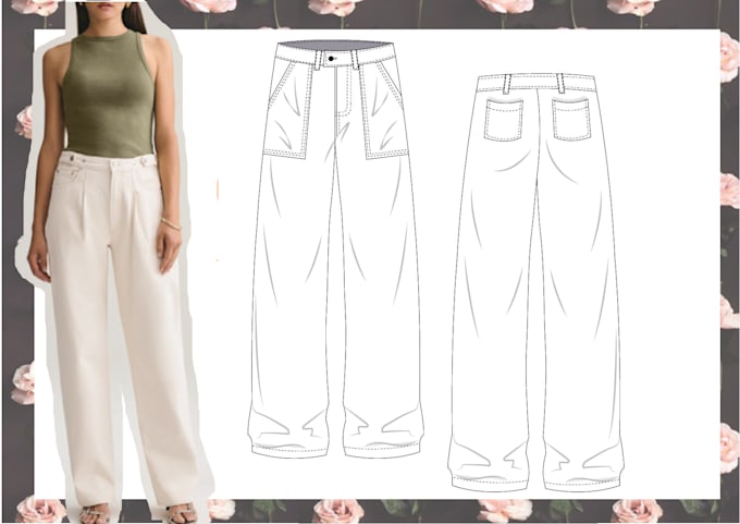 do technical fashion illustrations, technical flats, cads
