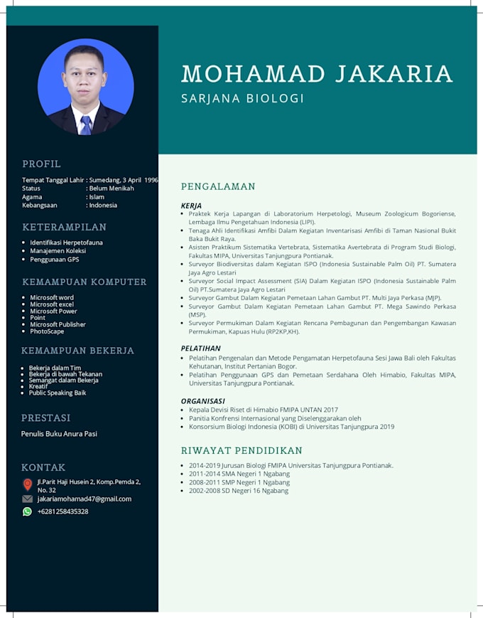 Create a professional cv design, professional resume by Mohamadjakaria