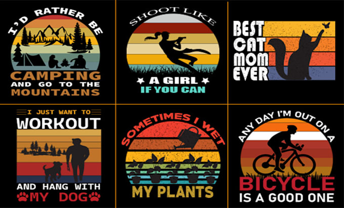 do custom graphics and retro vintage tshirt design in just 2 hours
