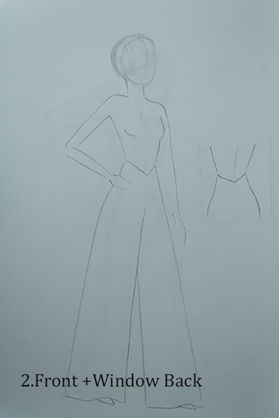 create skethced dress illustration