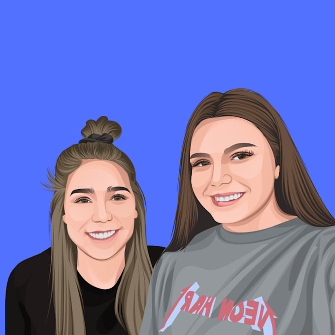 draw couple vector portrait from your photo in 24 hours