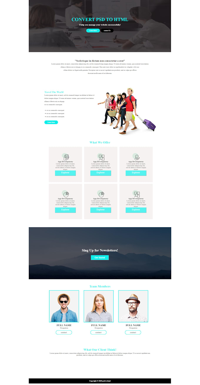 convert PSD to html website
