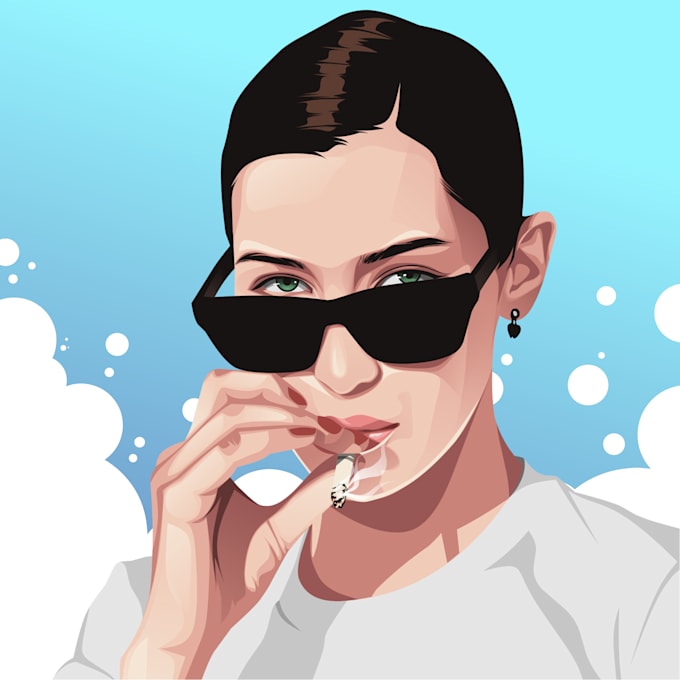 draw cartoon vector portrait from your photos