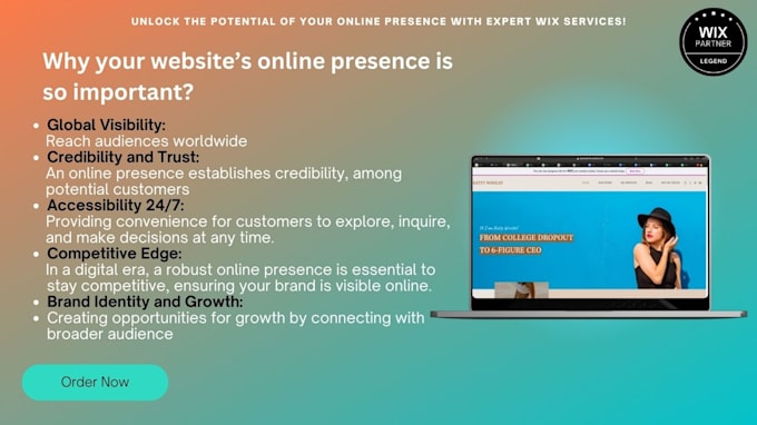 design a professional wix website with SEO optimization