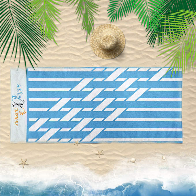 design custom beach towel artwork with cute and cool summer vibes