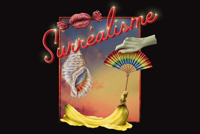 create illustration in semi surreal or airbrush style