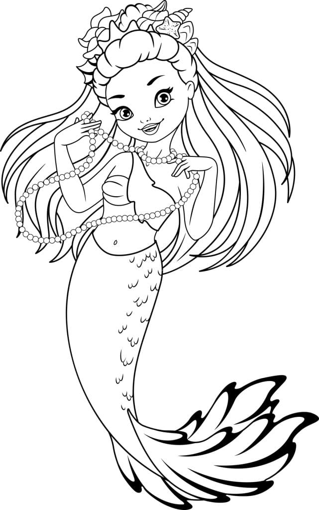 give you 100 beautiful mermaid coloring page for kids by men3iim