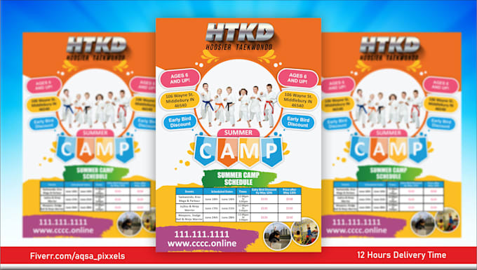make kids party school event summer camp education flyer
