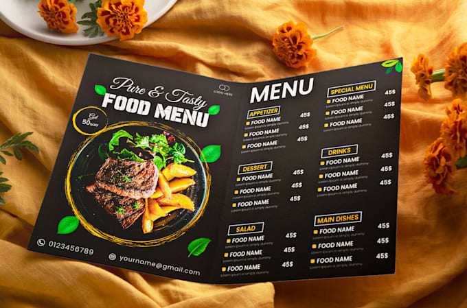 do premium cafe restaurant menu designs in 24 hrs