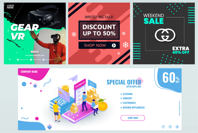 do social media design facebook post instagram post website banner at a low cost