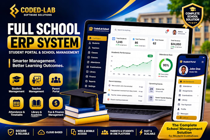develop or customize a school erp with student portal