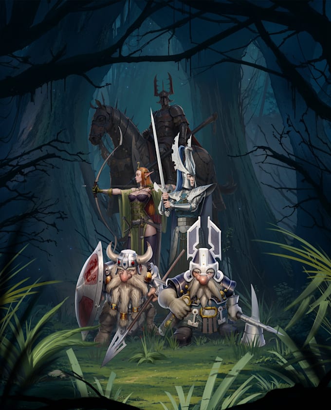 draw a game art, illustration, environment or concept art