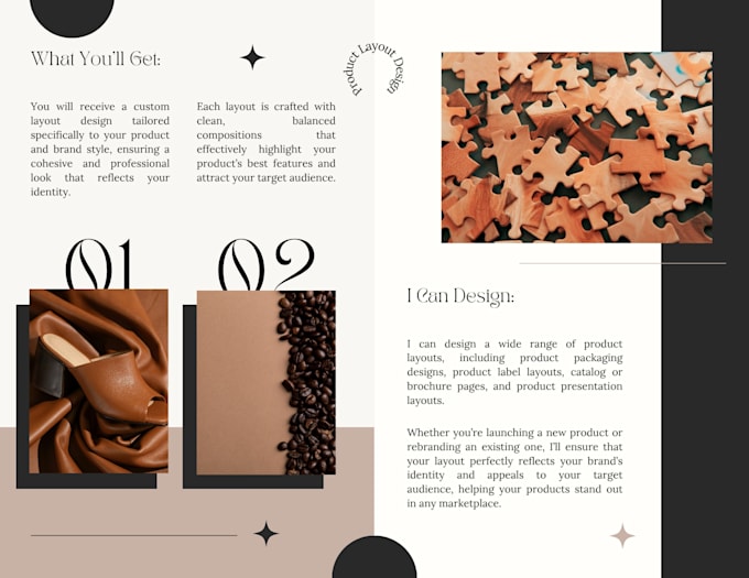 design clean, modern layouts for your products or brand