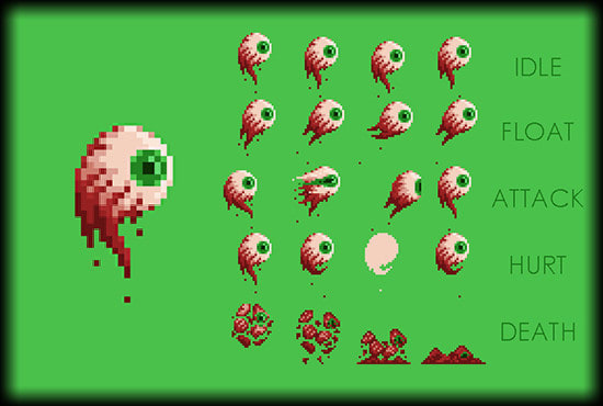 design pixel art sprites and characters