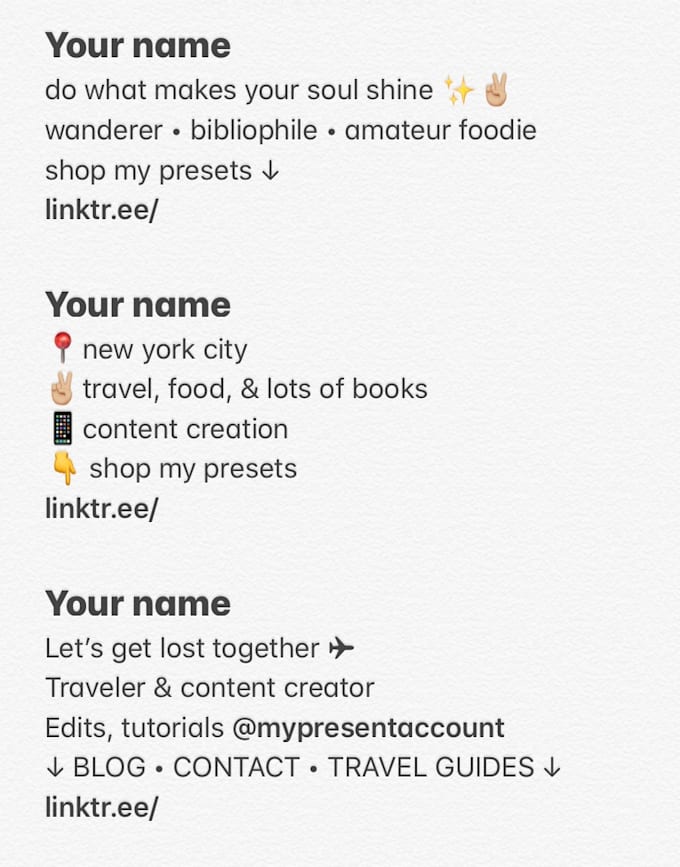 Write you an eye catching instagram bio by Mleblanc2 Fiverr