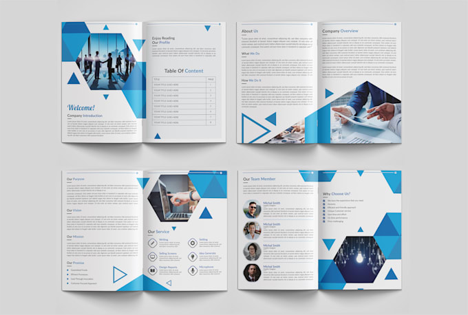 create creative company profile, brochure design in 24 hour