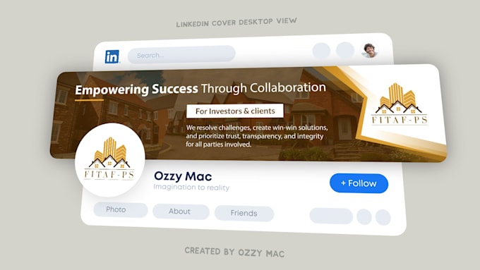 create a professional linked in cover