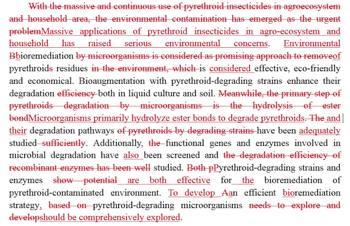 proofread, edit and rewrite scientific content
