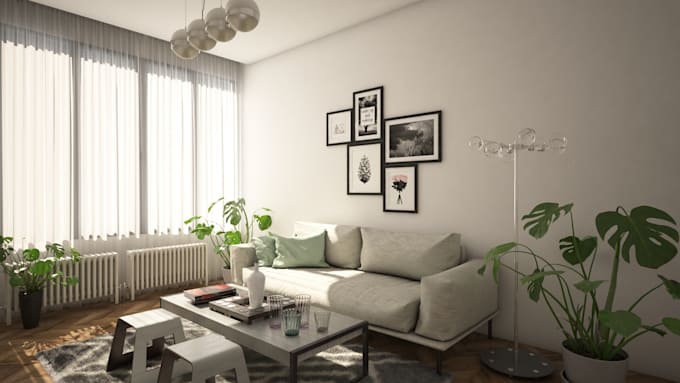 interior design with realistic rendering