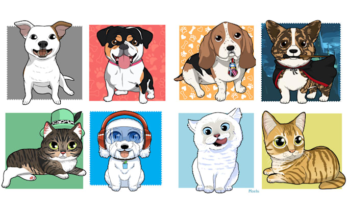 draw cute chibi cartoon portraits of your pet