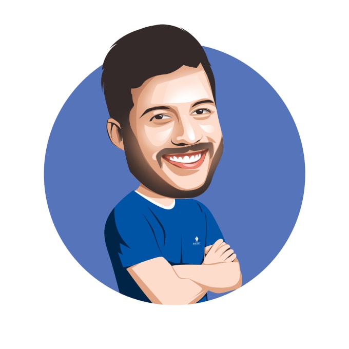 Draw big head cartoon caricature of your photo by Rizkisejaty Fiverr