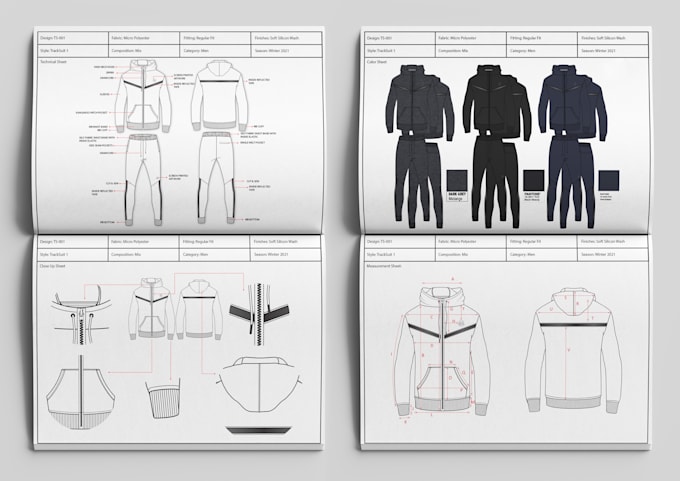 design athletic wear and make techpack