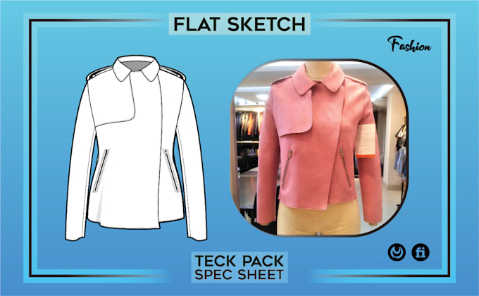 design clothing fashion flat sketch tech pack spec sheet