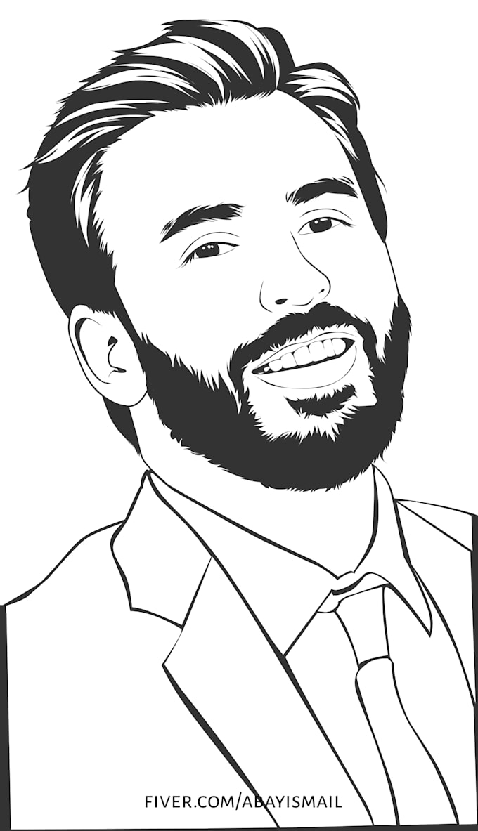draw photo into line art vector