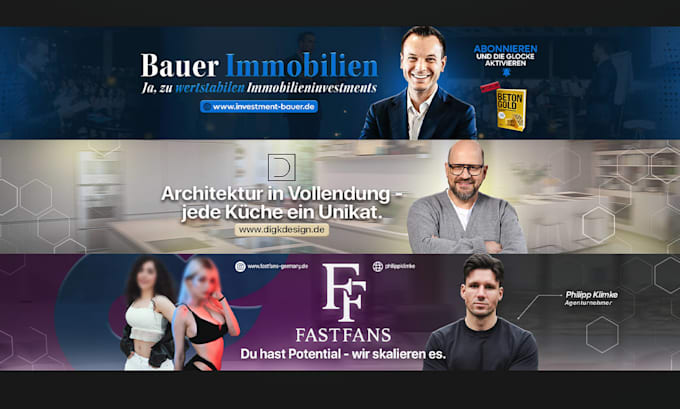 design a professional business youtube banner