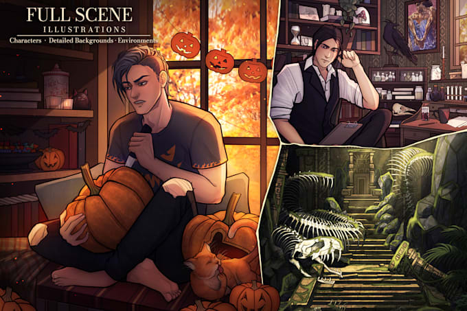 draw character illustrations, concept art and fantasy art