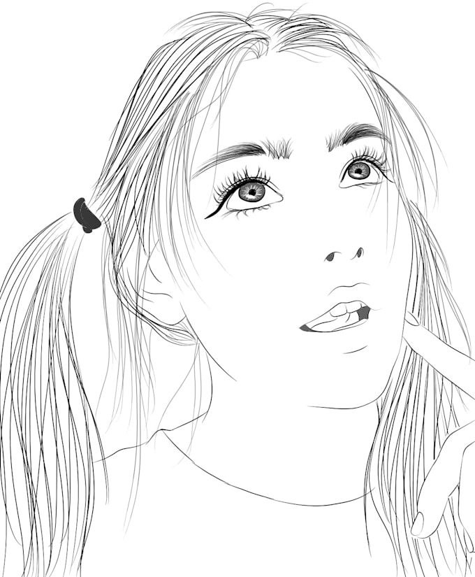 Draw black and white portrait illustration by Miself Fiverr