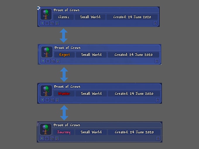 Change the difficulty of your terraria world by Vengefulspoon Fiverr