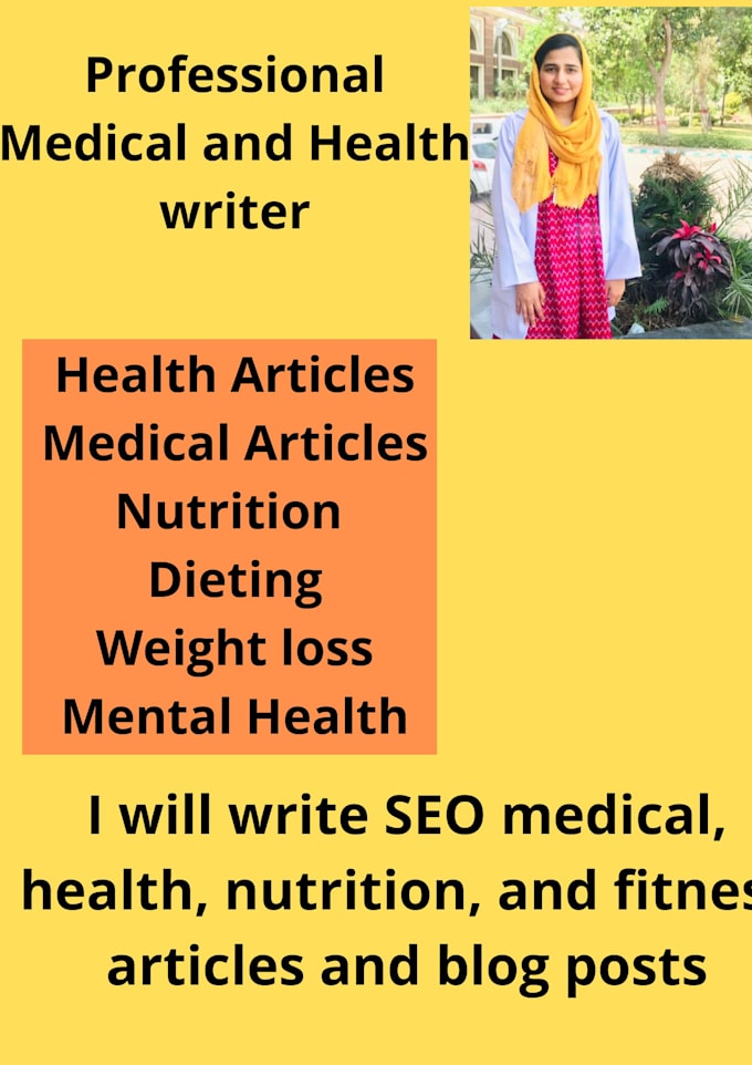 write SEO health and fitness articles and blog posts