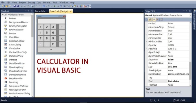 How To Create A Calculator In Visual Basic