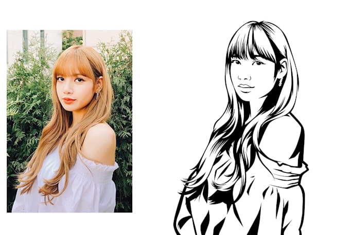 Draw black and white line art your photo in 24 hours by Adiiadii975 ...