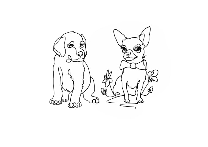 draw continuous line art portrait illustration