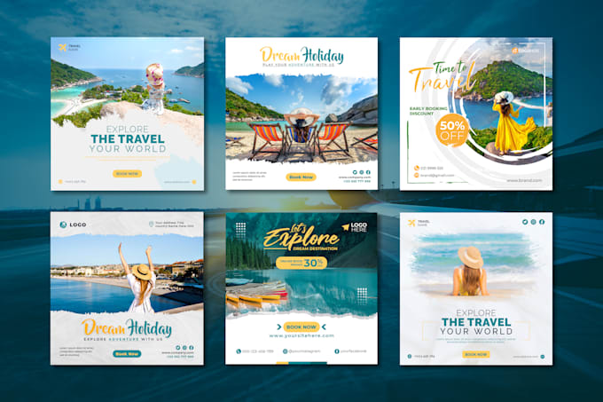 design 15 unique instagram post, facebook post, insta post, fb post, banner ads