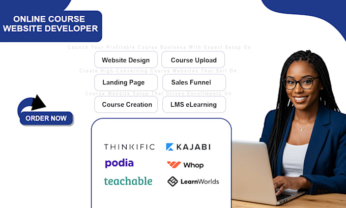 create thinkific website,podia,teachable website for online course