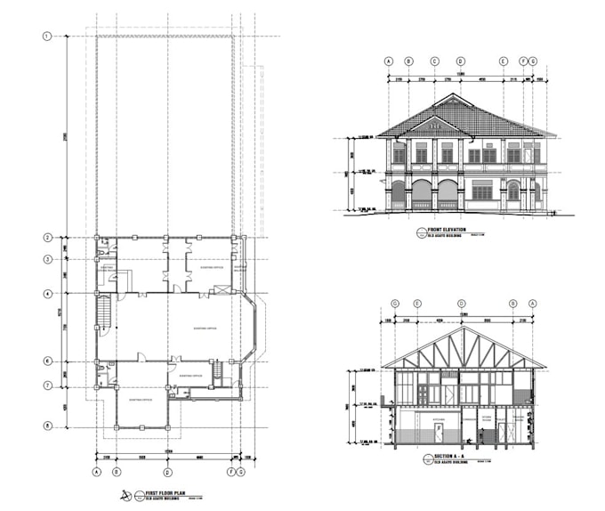Draw and render architectural plans, elevations, section and etc