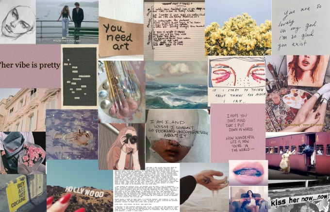 Make an aesthetic customized collage desktop wallpaper by ...
