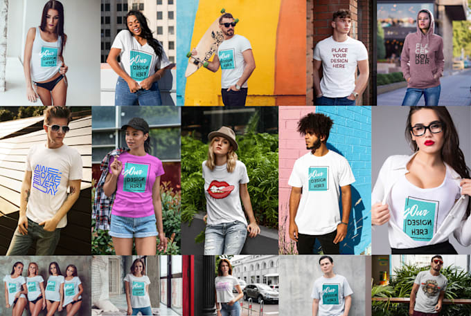 create 120 different realistic t shirt mockup