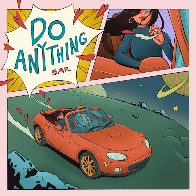 create a custom cartoon album cover illustration